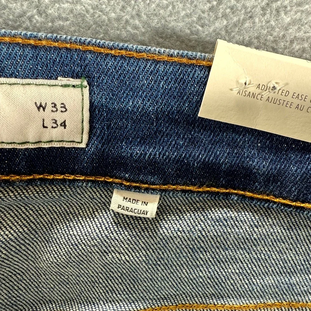 Lacoste Jeans Men's 33 X 34 Blue Denim Stretch Slim Fit Medium Wash Straight Leg